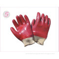 Customized Tear Resistance Industrial Protective Gloves With Red Pvc Fully Dipping